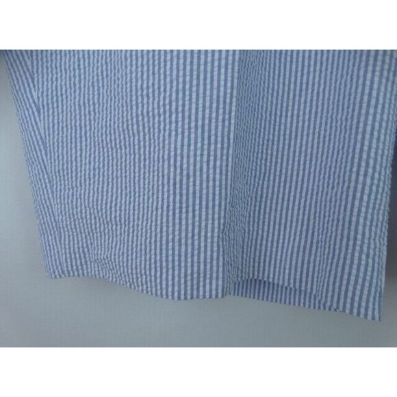 Linea Uomo Men's Shorts Size 42 Blue & White Striped Seersucker Shorts - Picture 4 of 9